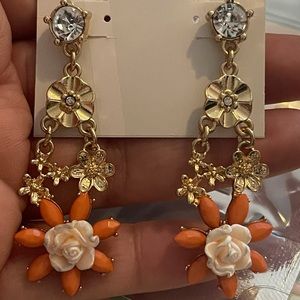 Earrings orange and gold